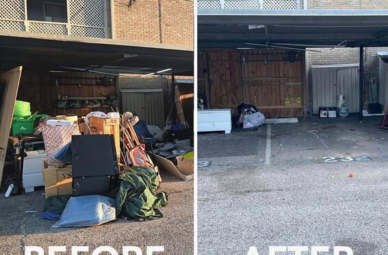 Carport cleanout before and after Carport cleanout before and after